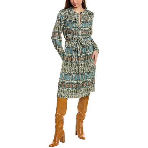 T Tahari womens Button Down Dress, xs, Green