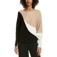 thumbnail image 1 of T Tahari womens  Colorblock Dolman Sleeve Sweater, l, Black, 1 of 3