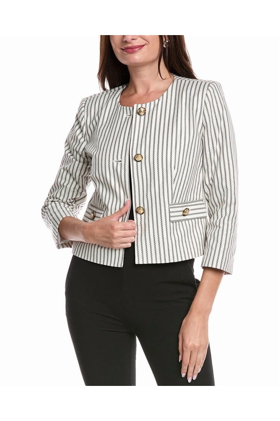 womens Cropped Jacket, 10, White