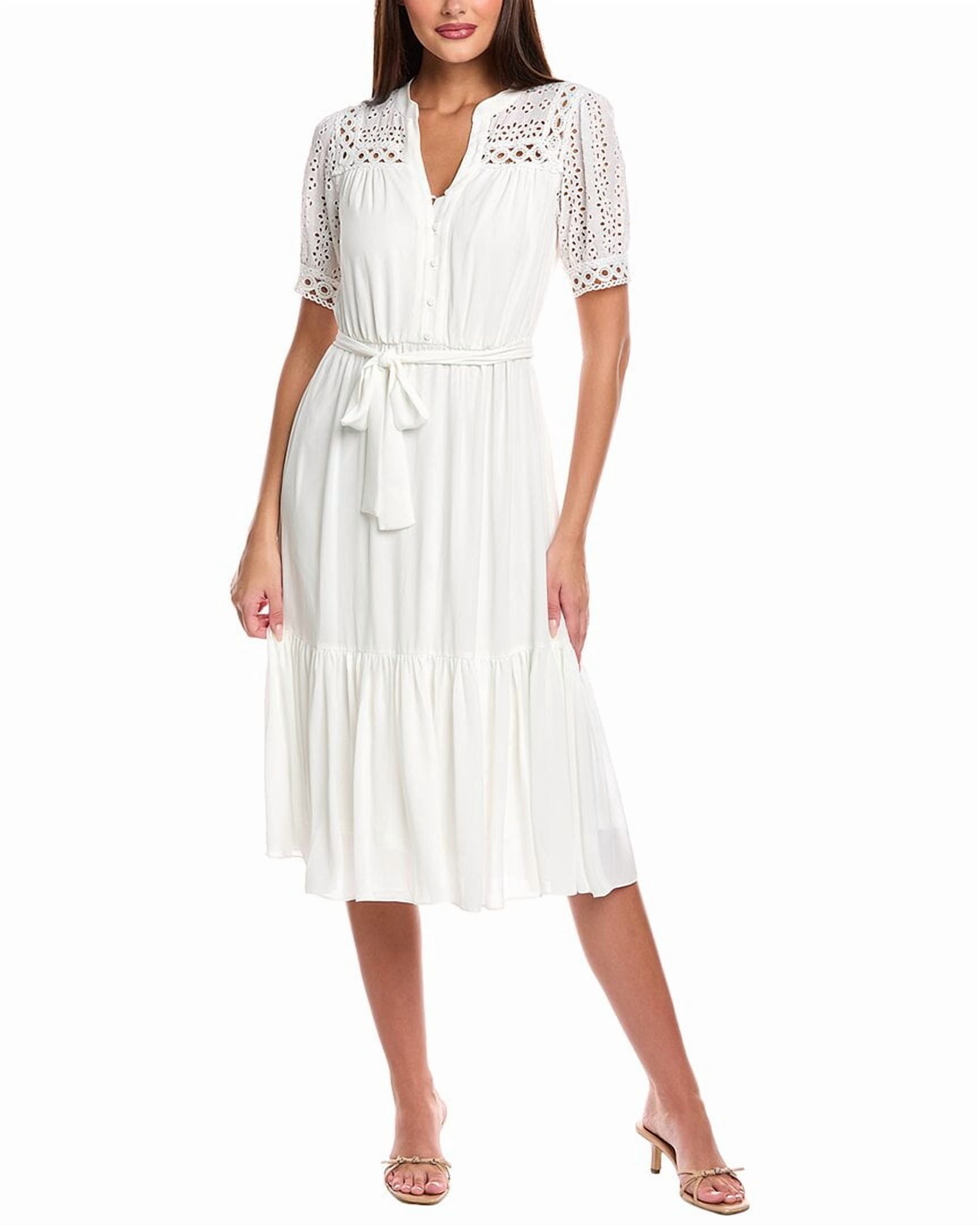 t tahari eyelet puff sleeve fit & flare dress T Tahari Eyelet Puff Sleeve Fit & Flare Dress