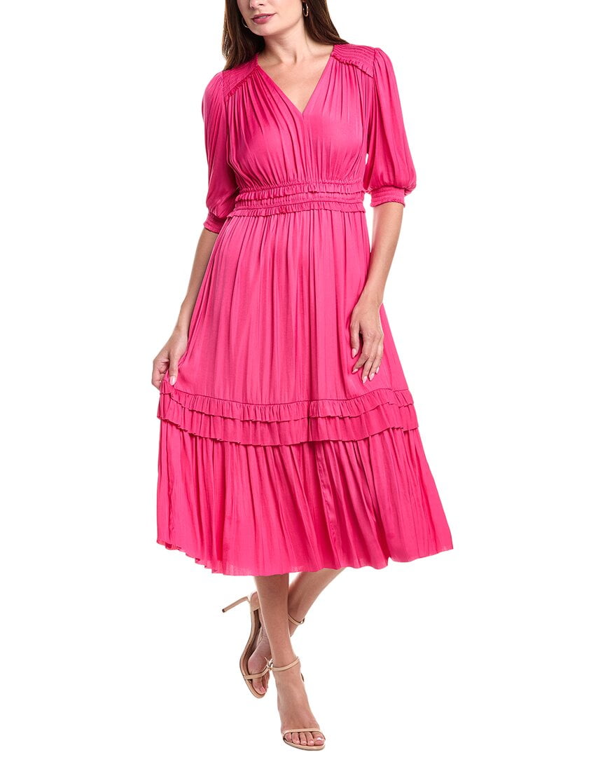 T Tahari Womens Fit & Flare Dress, S, Pink