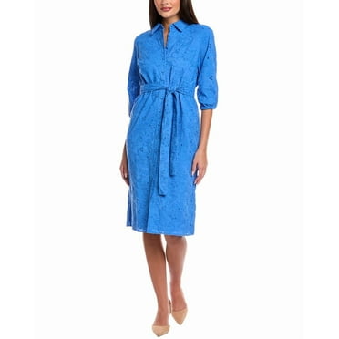 T Tahari womens  Floral Embroidered Dress, XL, Blue