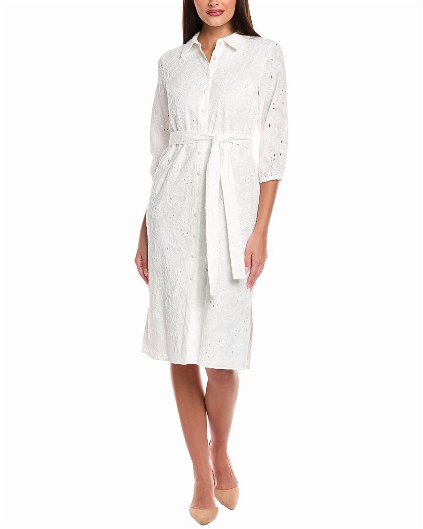 tahari embroidered dress TAHARI NWT Size 8 BLUE & WHITE Women Dress main image 1