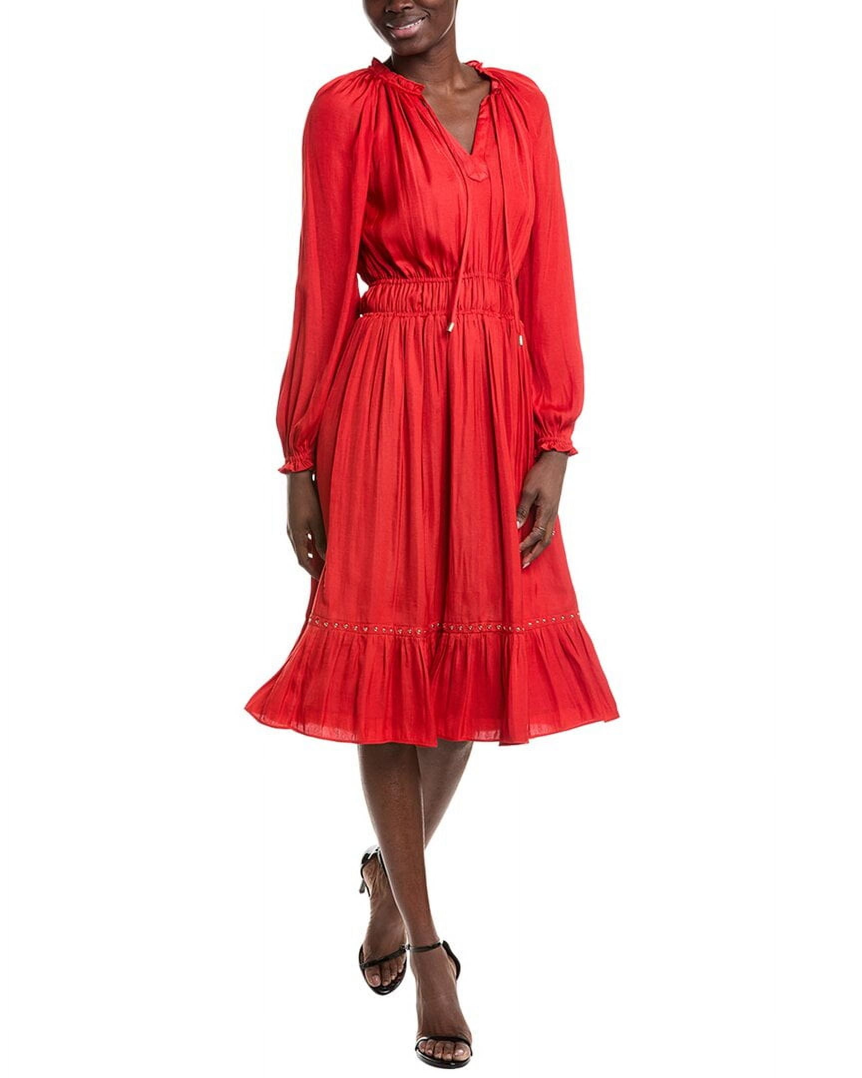 T Tahari womens Gathered Midi Dress, xs, Red - Walmart Business Supplies