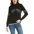 thumbnail image 1 of T Tahari womens  Horse Embroidery Sweater, l, Black, 1 of 3