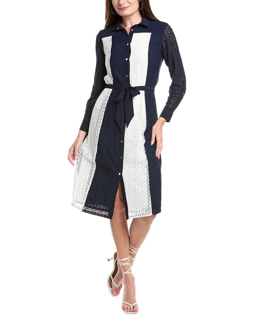T Tahari womens Lace Shirtdress, xs, Blue - Walmart.com