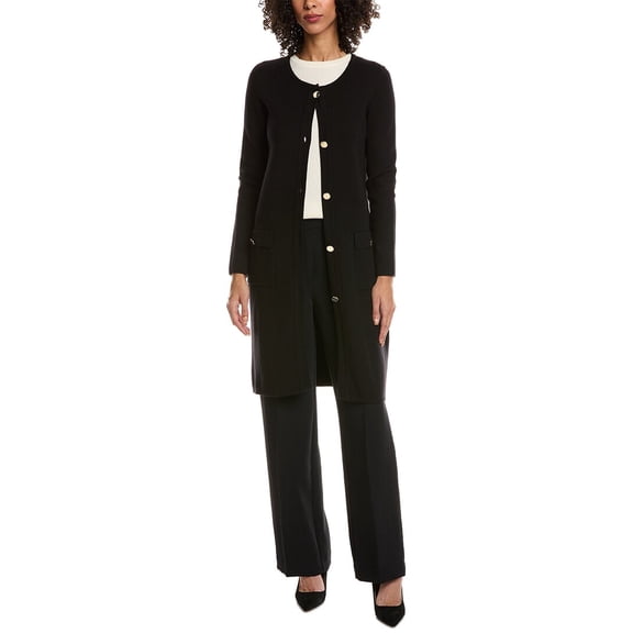 T Tahari womens  Long Cardigan, xs, Black