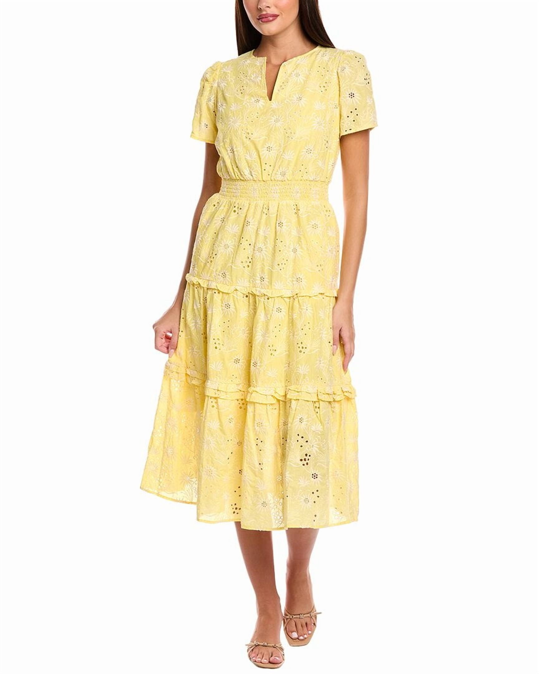 slim fit dress slacks T Tahari Women's Plus Sleeveless Smocked Cotton Midi Dress main image 0