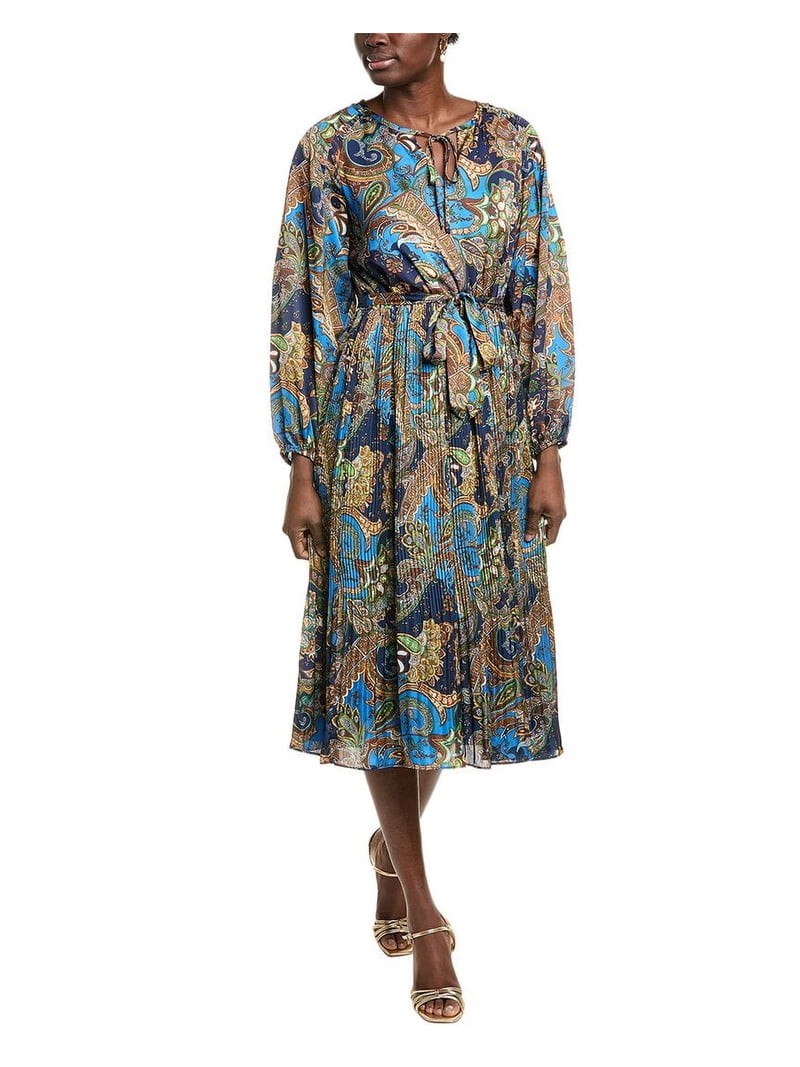 tahari blue dress T Paisley Midi dress is styled with extended:298825 Elsa Spring Dress Girl, Color:Other Colors
