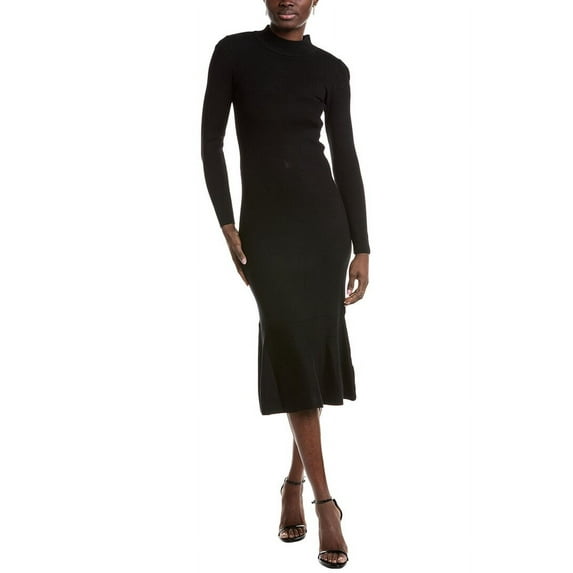 T Tahari womens Mock Neck Sweaterdress, m, Black