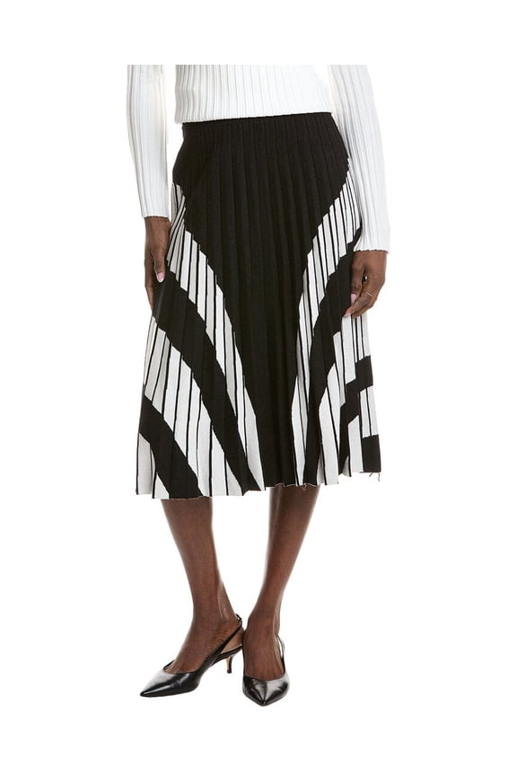 womens  Pleated Knit Mini Skirt, xs, Black