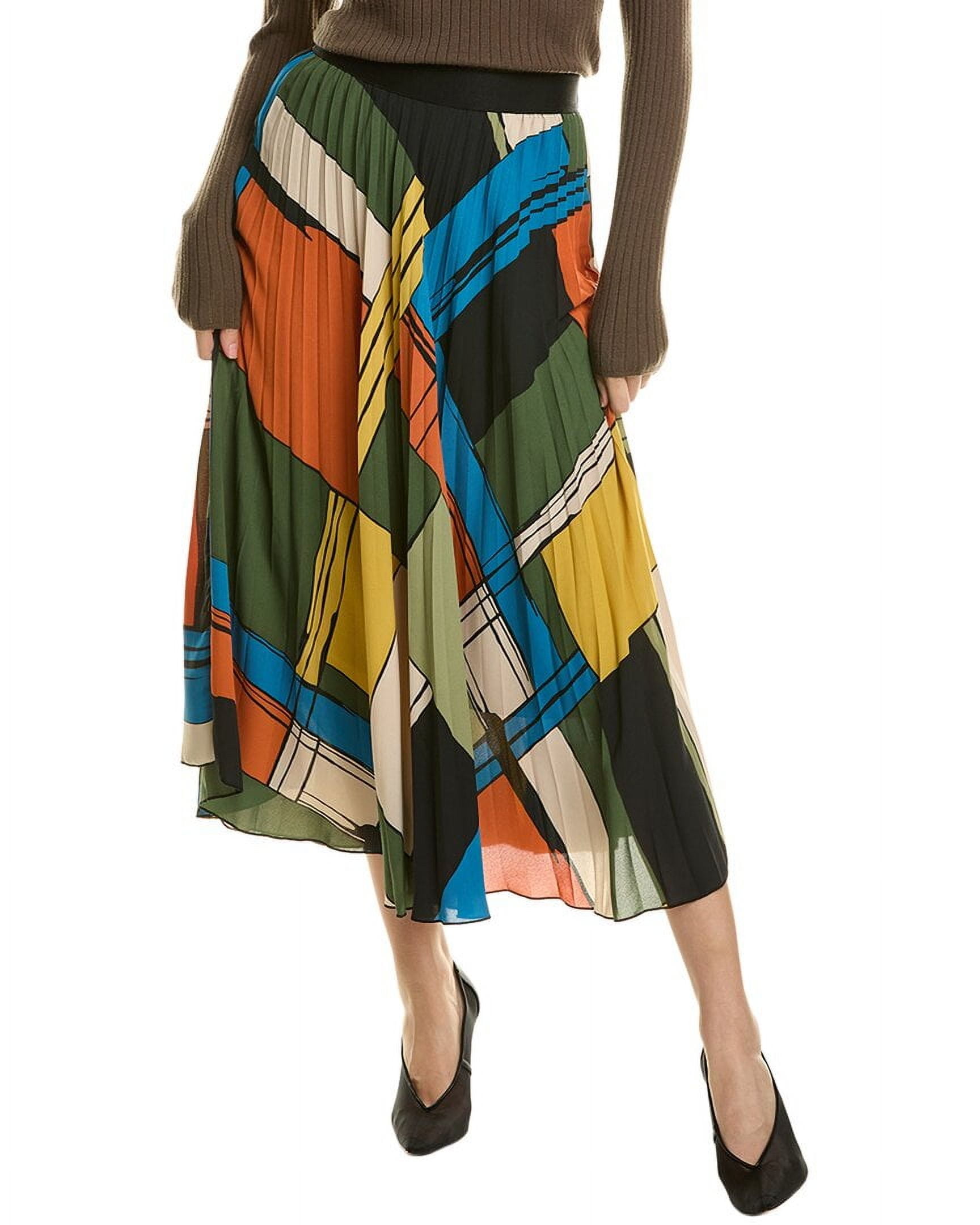 T Tahari womens Pleated Midi Skirt, xs, Orange - Walmart.com