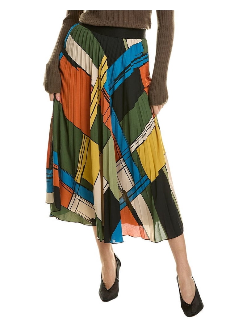 T Tahari womens Pleated Midi Skirt, xs, Orange - Walmart.com