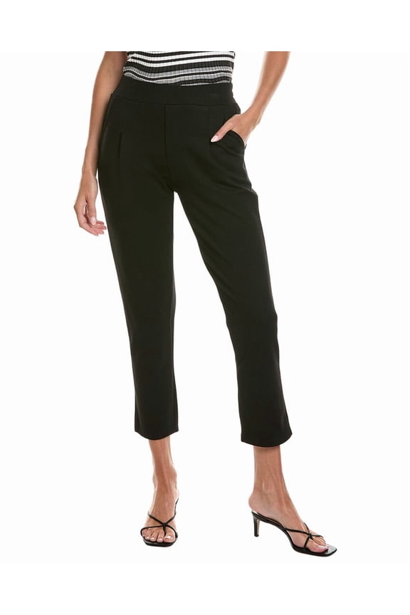 womens Pocket Knit Ponte Ankle Trouser, xs, Black