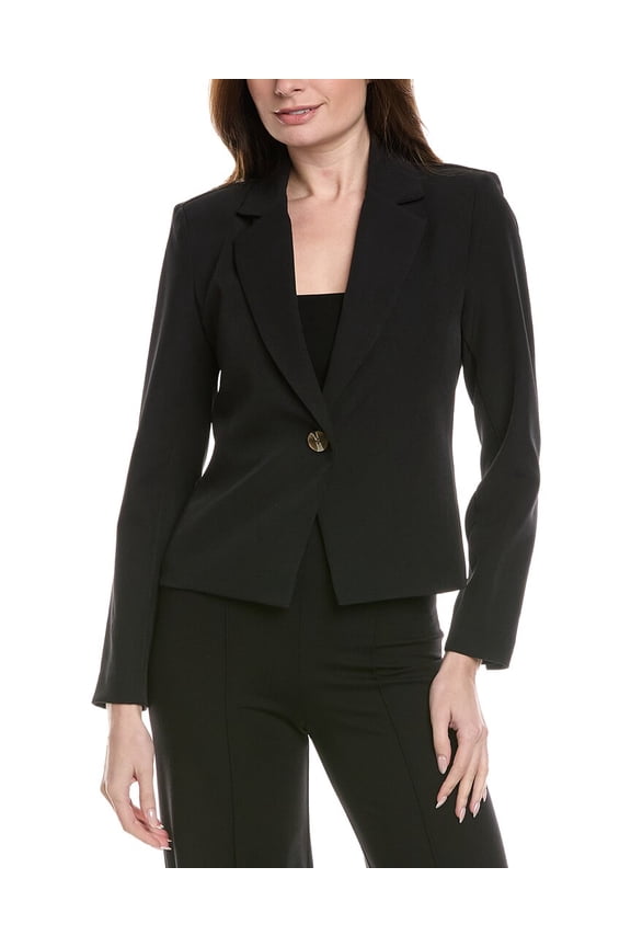 womens Single Button Blazer, m, Black