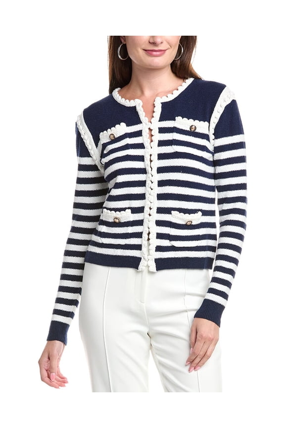 womens Stripe Jacket, m, Blue
