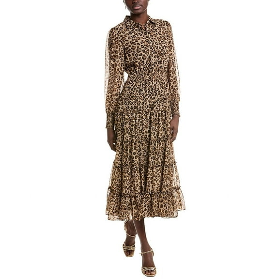 T Tahari womens Tiered Maxi Dress, xs, Brown