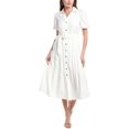 thumbnail image 1 of T Tahari womens  Tiered Shirtdress, 6, White, 1 of 3