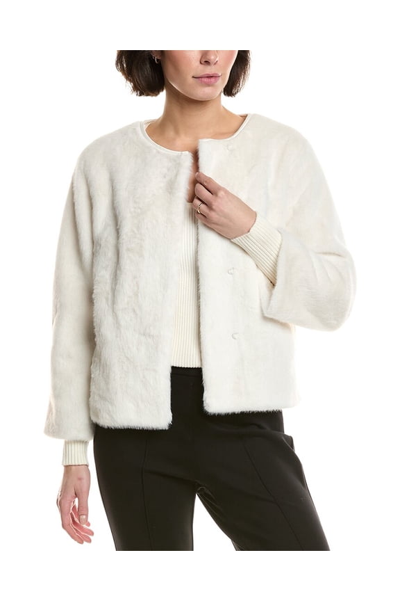 womens Vegan-Fur Jacket, l, White