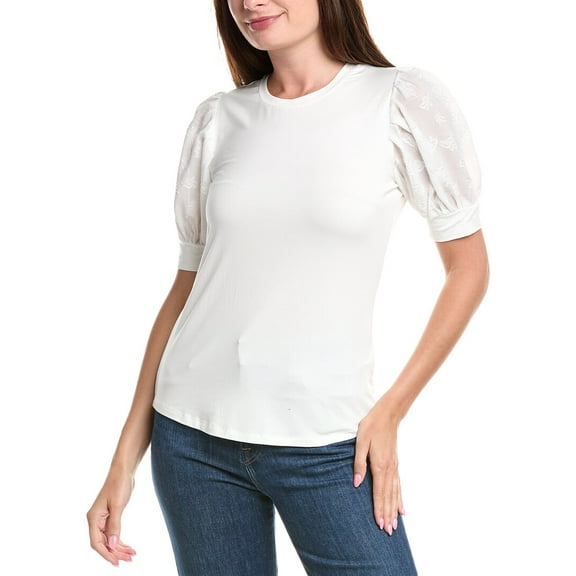 T Tahari womens Woven Top, xs, White