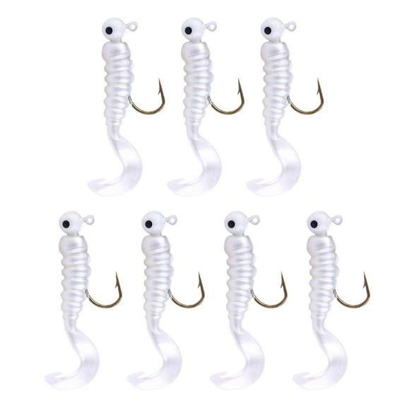 T-Tail Soft Fishing Lures, 1-4g Paddle Tail Swimbaits with Scented Thread, Saltwater/Freshwater Bass Trout Baits, Lifelike Mini Worm Lure Kit (7-Pack)