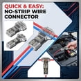 thumbnail image 1 of T Tap Wire Splice Connectors , Quick Wire Connector No-Stripping No-Soldering T-Type Splice Tap for Electrical Wiring, Dual-Wire Plug-In Terminal Block for Voltage Automotive and Home Circuits 1Pcs A, 1 of 6