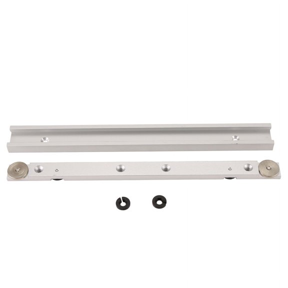 T Track Miter Bar Slider,Aluminium Alloy Miter Bar,Jig and Fixture Bar Slider Table Saw Gauge Rod Wiith Chute,1 x Woodworking chute 1 x Woodworking slide,Silver