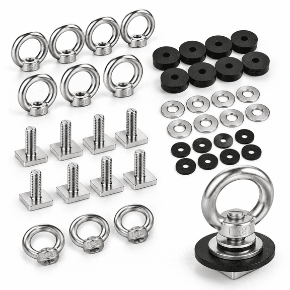 T Track Mount Tie Down Anchor For Roof Rack M8 Heavy Duty Ring Shaped Eye Bolt Stainless Steel Nut Rings Holding Bungee Cord Rope