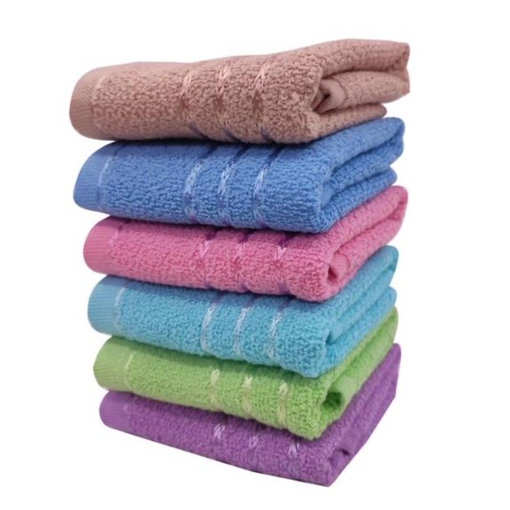 T Trendy Mart Cotton Hand Towels 900 Gsm | Cotton Towel, Multipurpose Napkins For Kitchen Towel (Multicolour) - Set Of 6