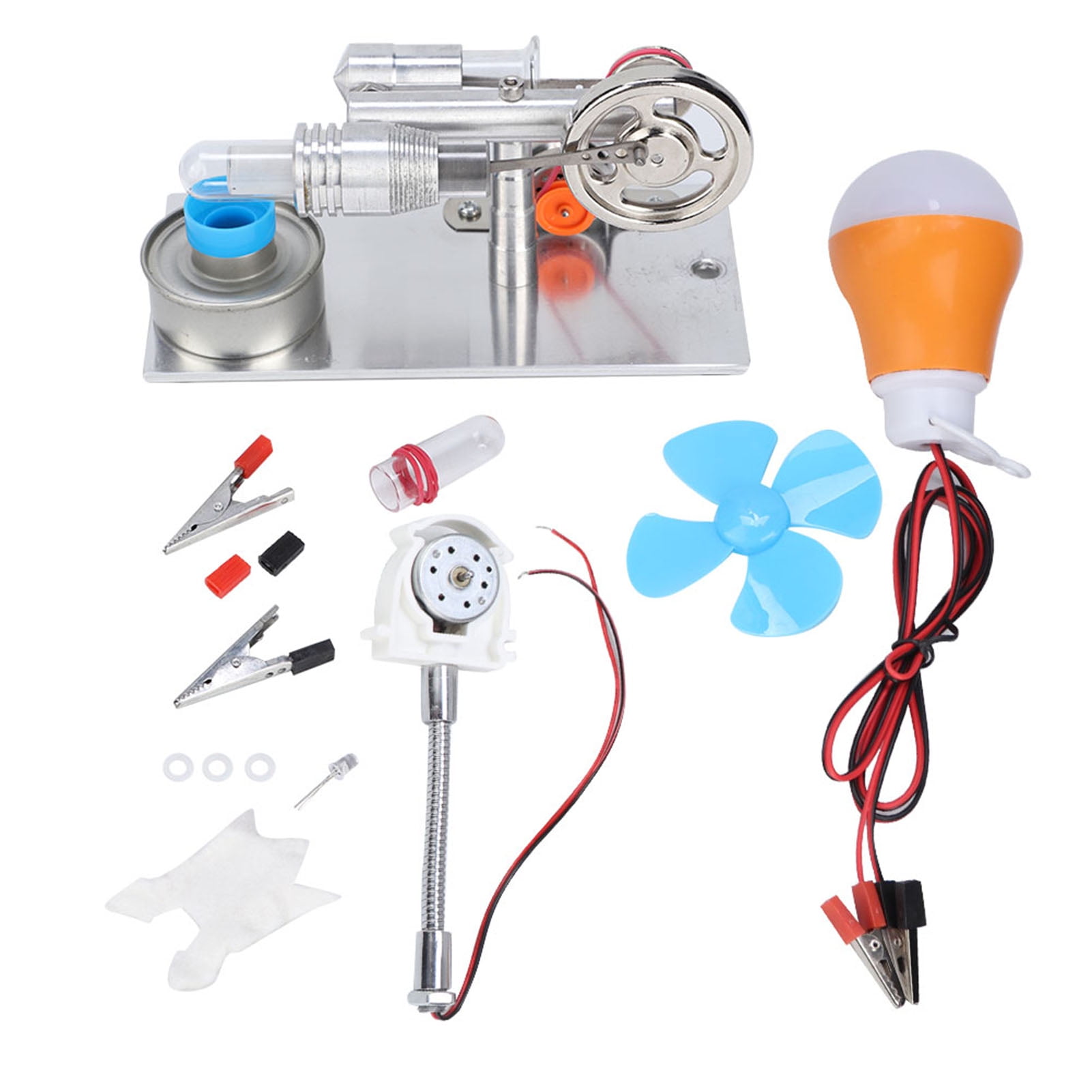 T Type Fan Stirling Engine Miniature Hot Air Power Generator Physics