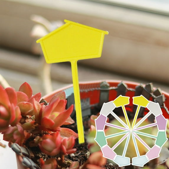 T-Type Labels | 12-Pack Plastic Garden Markers | 6.3x5x18cm Tags for Outdoor Gardening | Reusable Identification Stakes for Vegetables Flowers Herbs