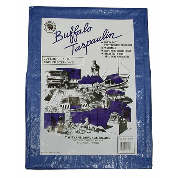 T.W. Evans Cordage 05100 50 ft. x 100 ft. Buffalo Poly Tarpaulin in Blue