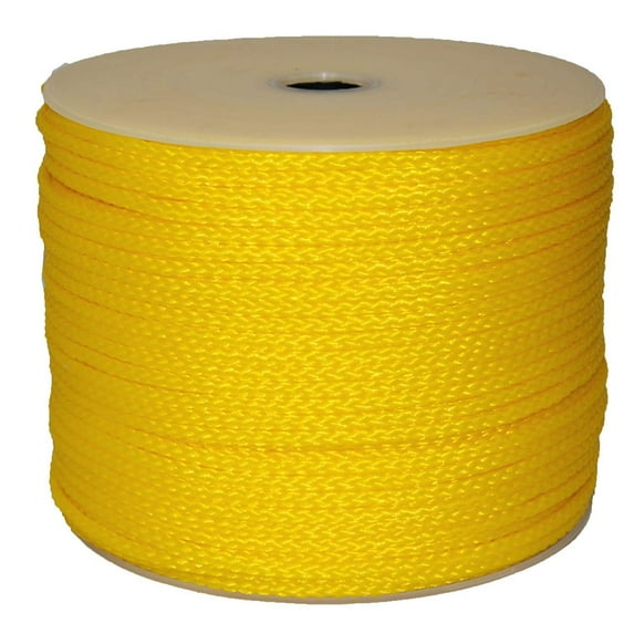 T.W . Evans Cordage 5/16" X 1000' YELLOW HOLLOW BRAID POLYPRO ROPE