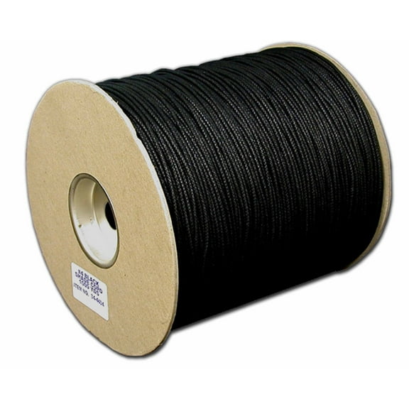 T.W . Evans Cordage #4 1/8" BLACK COTTON SHADE CORD 200 YARD UNGLAZED