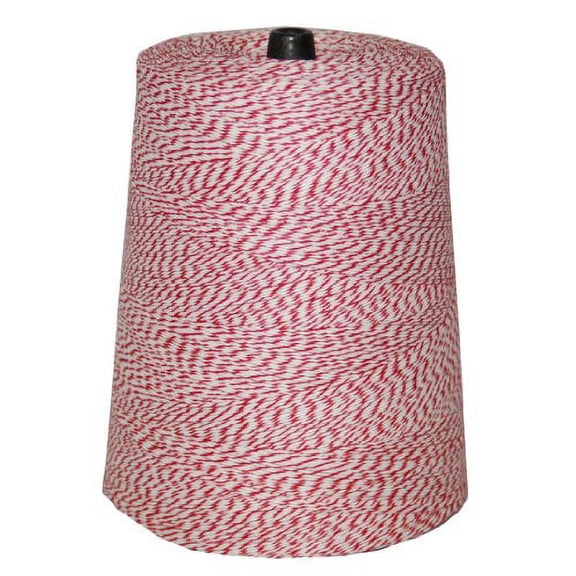 T W Evans Cordage 4-Ply Cotton and Polyester Cone Cotton Twine Red, White, 8 lb. Strength, 3600' | 1 Each