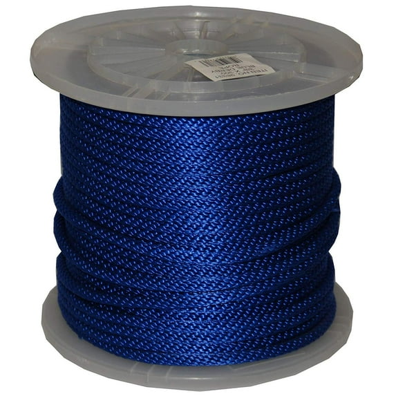 T.W. Evans Cordage .5 in. x 300 ft. Solid Braid Propylene Multifilament Derby Rope in Blue