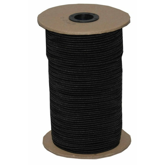 T.W. Evans Cordage SC-104-500 .25 in. x 500 ft. Black Elastic Bungee Shock Cord in Black