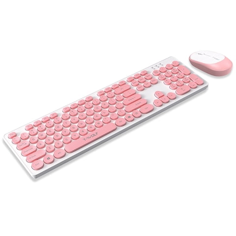 T-WOLF 2.4G Full Size Wireless Keyboard and Mouse Combo for Computer/Laptop/Windows/Mac