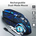 thumbnail image 1 of T-WOLF Wireless Gaming Mouse, BT 5.0 + 2.4G Dual Mode, Rechargeable RGB Ergonomic Mouse with Silent 6 Buttons, USB-C Cable Included, for PC/Mac/Laptop – Black, 1 of 15