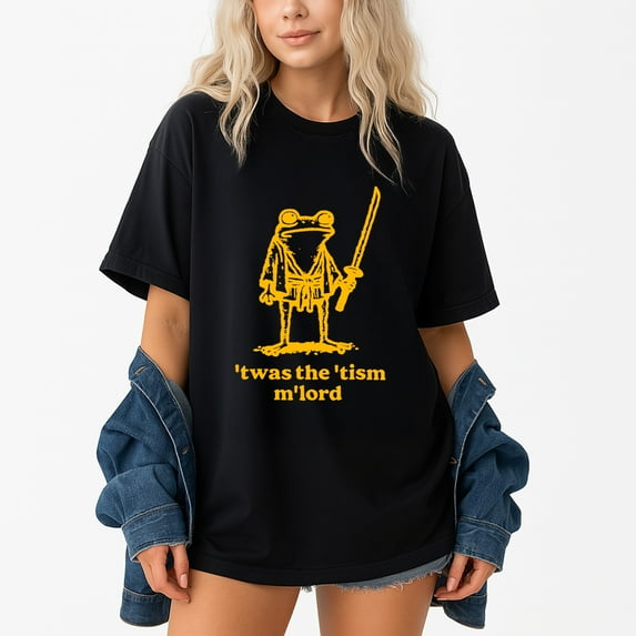 T'Was The 'Tism M'Lord Medieval Knight Frog T-Shirt – Medieval Humor Theme – Quirky Gift for Frog Lovers