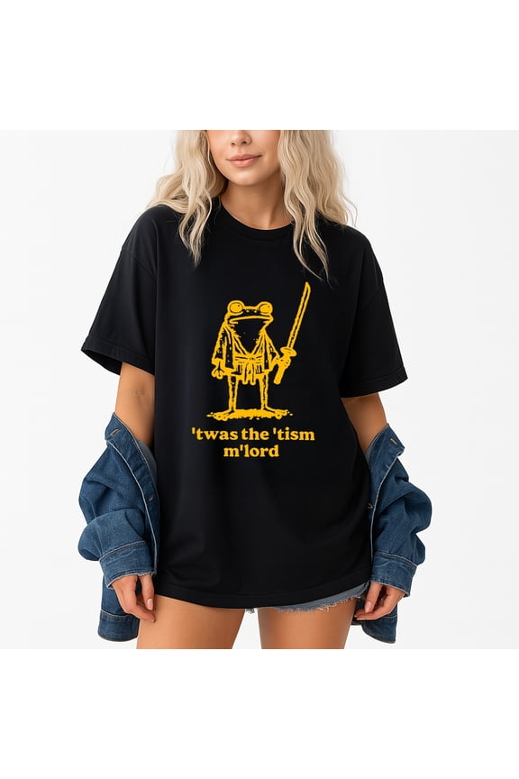T'Was The 'Tism M'Lord Medieval Knight Frog T-Shirt – Medieval Humor Theme – Quirky Gift for Frog Lovers