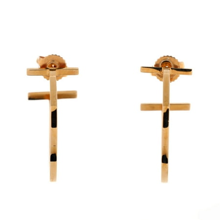T Wire Hoop Earrings 18K Rose Gold Medium By Rebag