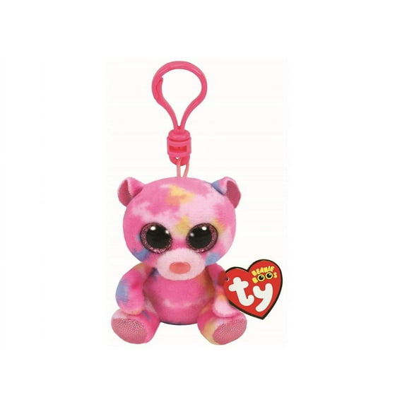 T&Y Ty Beanie Boos FRANKY - Pink Multicolored Bear (Clip)