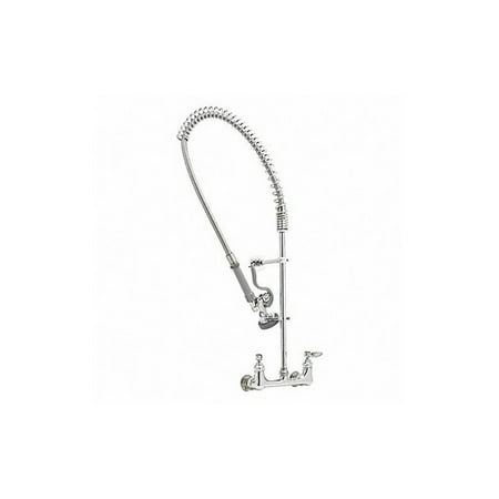 T&S Brass 8'' Centers Pre-Rinse Spring Action Wall Mount Faucet