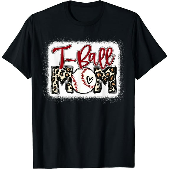 T-ball Mom Leopard Shirt Tee Ball Mom T-Shirt