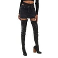 thumbnail image 1 of T by Alexander Wang Crystal Hotfix Mini Denim Skirt, Waist Size 24", 1 of 1