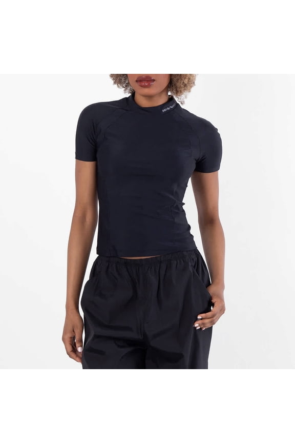 T by Alexander Wang Mock Neck Logo Top, Size X-Small