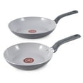 thumbnail interactive-video image 1 of T-fal Easy Care Ceramic Non-Stick, 8 and 10.5 Inch Frypan Set, Grey, 1 of 9