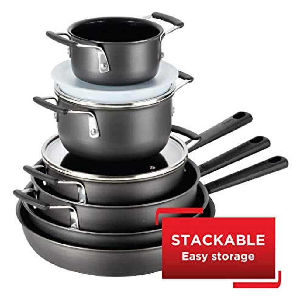 T-fal Ultimate Hard Anodized Nonstick Cookware Set 14 Piece Pots and Pans,  Dishwasher Safe Black - AliExpress