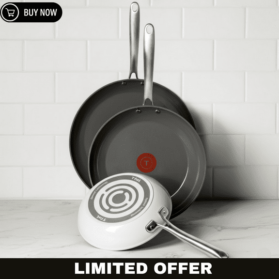 T-fal Ceramic Non-Stick Frypan Set, 3-piece
